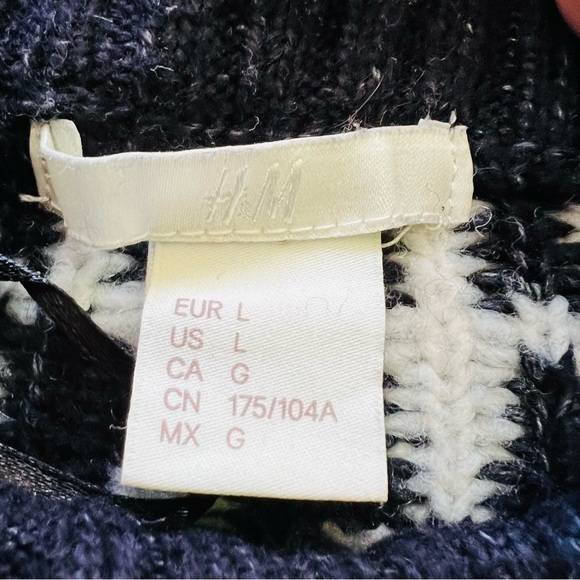 H&M DREAMS OF DREAMS WOOL BLEND BALLOON SLEEVES GRAPHIC THICK SWATER SIZE LARGE - Picture 5 of 8